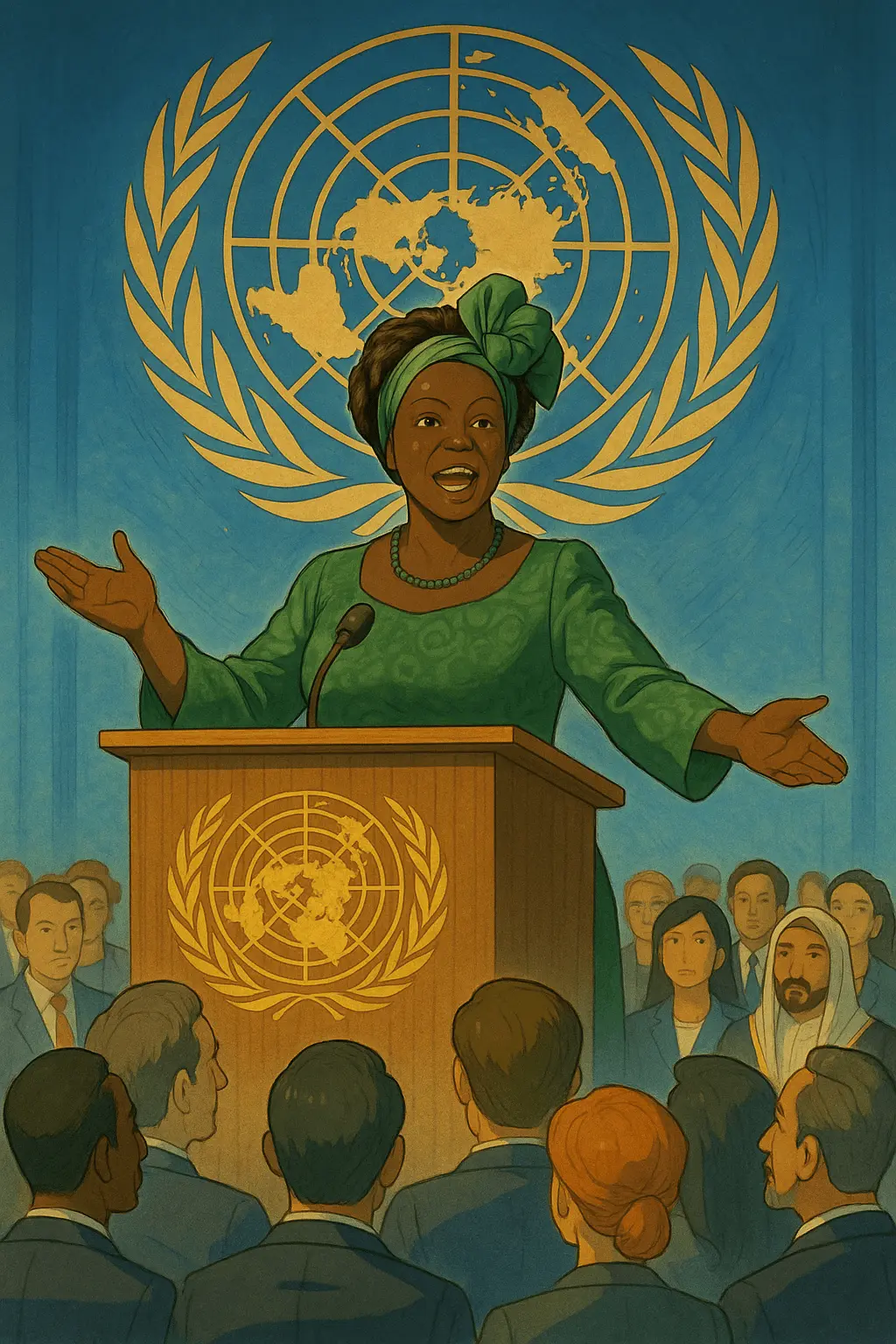 Wangari speaking at UN